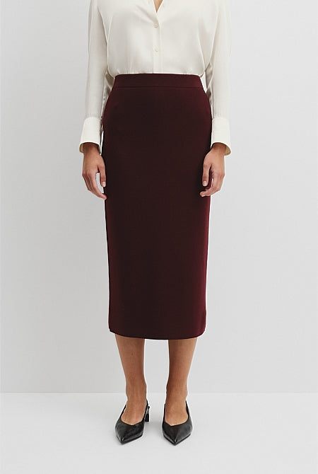 Compact Wool Knit Skirt
