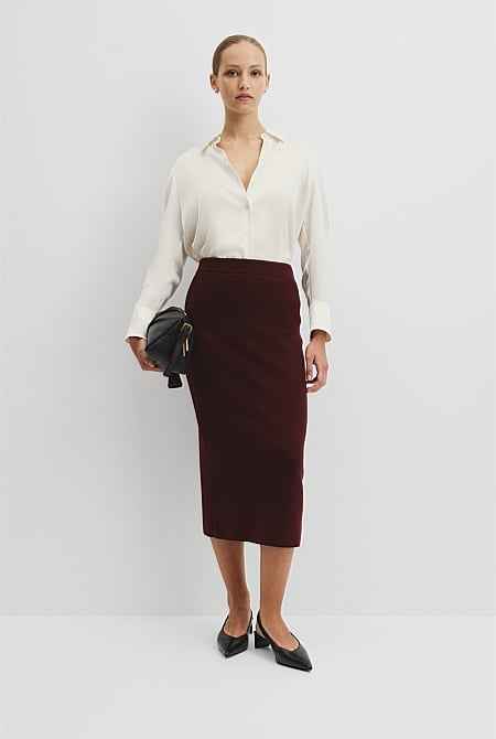 Compact Wool Knit Skirt