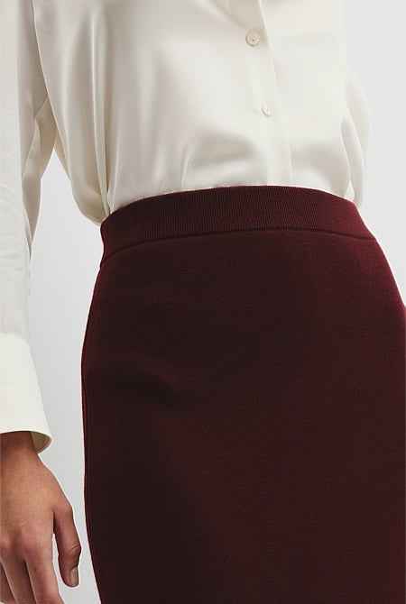 Compact Wool Knit Skirt