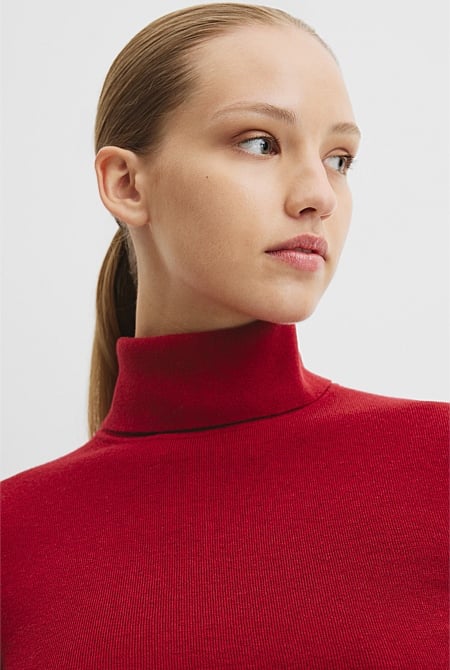 Wool Silk Roll Neck
