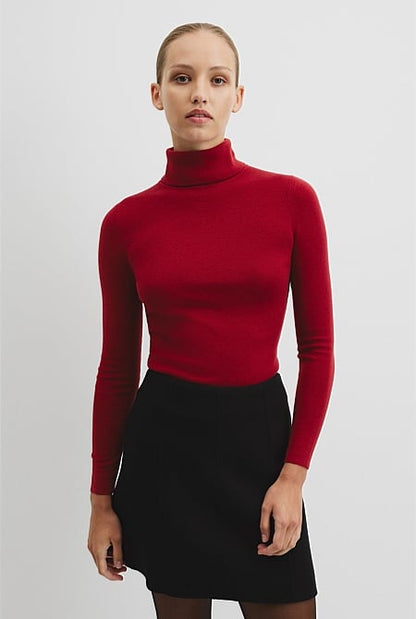 Wool Silk Roll Neck