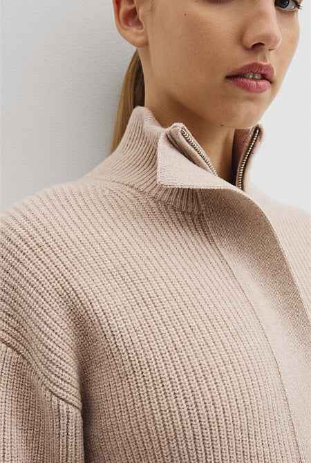 Australian Cotton Blend Belted Knit Jacket