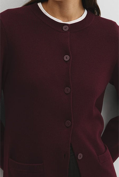 Compact Wool Longline Cardigan