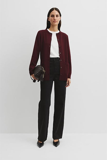 Compact Wool Longline Cardigan