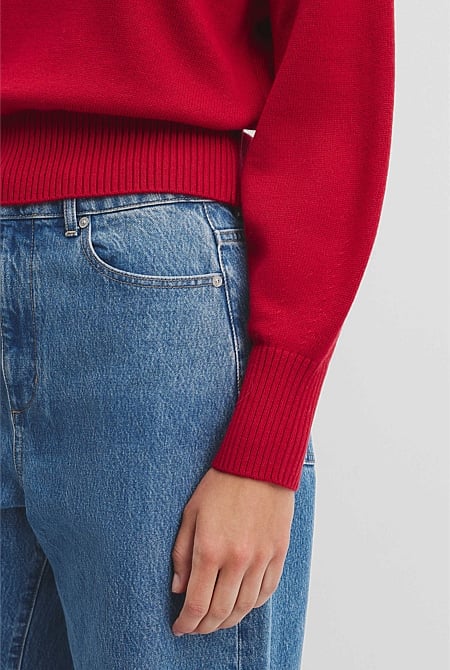 Crop Crew Neck Knit