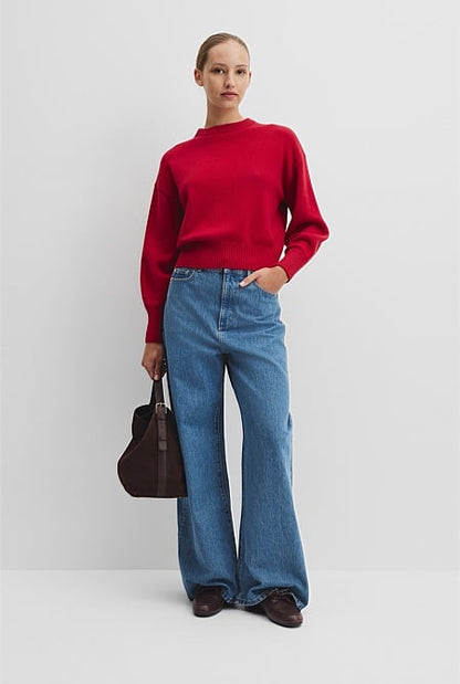 Crop Crew Neck Knit