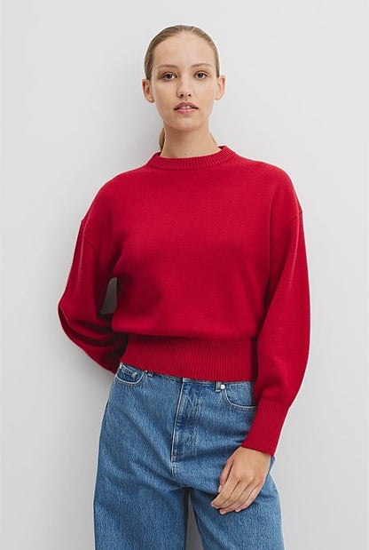 Crop Crew Neck Knit
