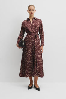 Fluid Print Wrap Dress