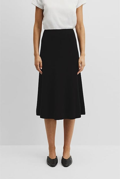 Australian Cotton Blend Knit Midi Skirt