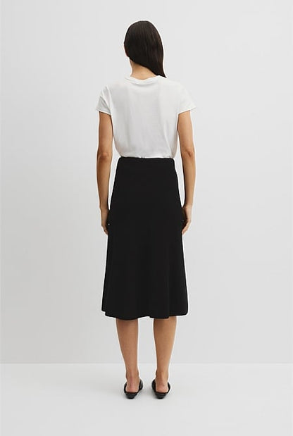 Australian Cotton Blend Knit Midi Skirt