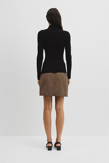 Wool Silk Roll Neck