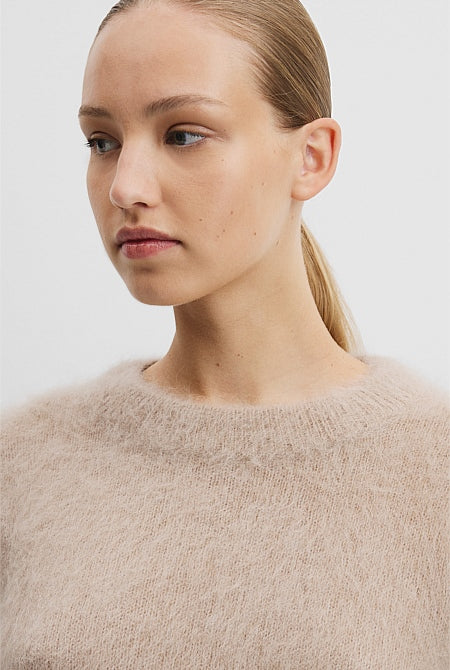 Long Sleeve Fluffy Crew Knit