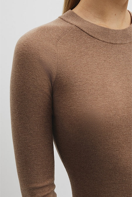 Merino Wool Silk Long Sleeve Knit