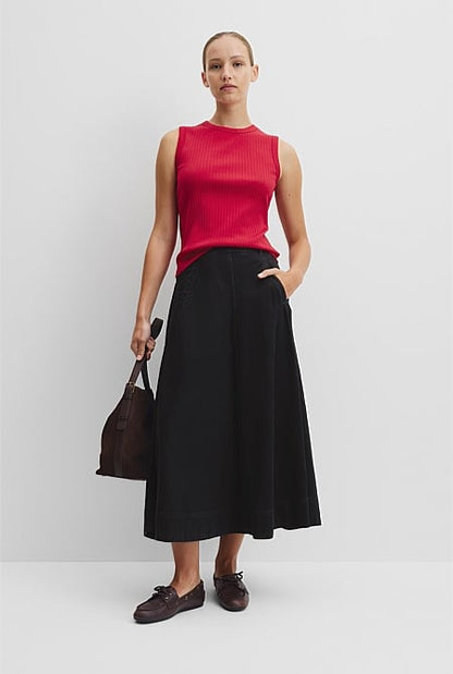 Australian Cotton Blend Fitted Rib Tank