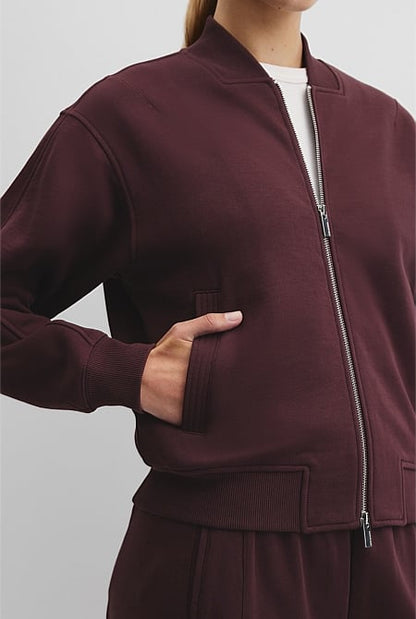 Australian Good Earth Cotton Zip Bomber Sweat