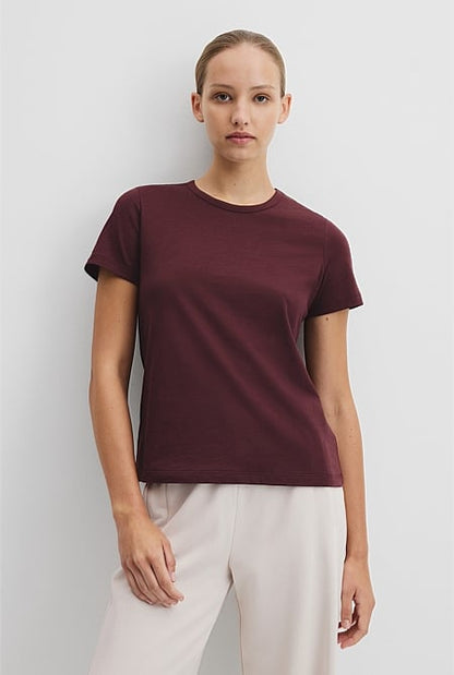 Australian Good Earth Cotton Slub Short Sleeve T-Shirt