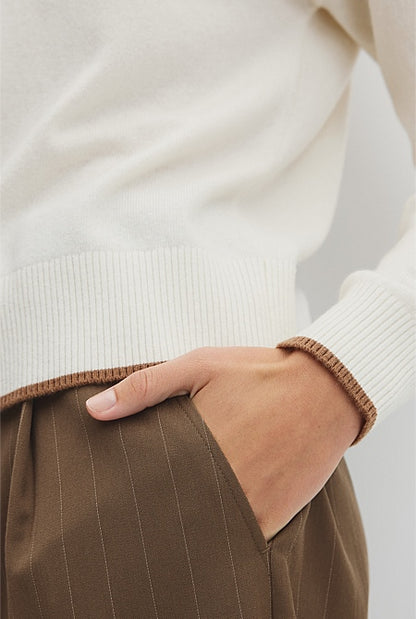 Tipped Crew Neck Knit