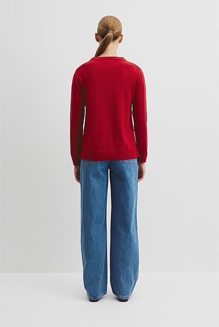 Lightweight Merino V-Neck Neck Knit