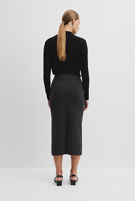 Compact Wool Knit Skirt