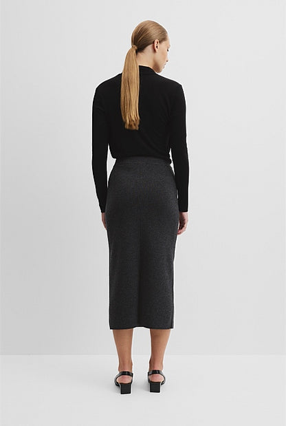 Compact Wool Knit Skirt