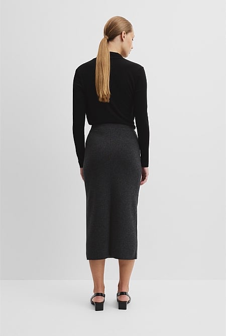 Compact Wool Knit Skirt