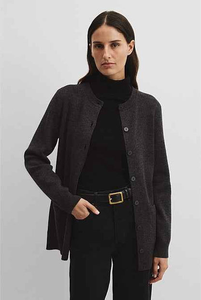 Compact Wool Longline Cardigan