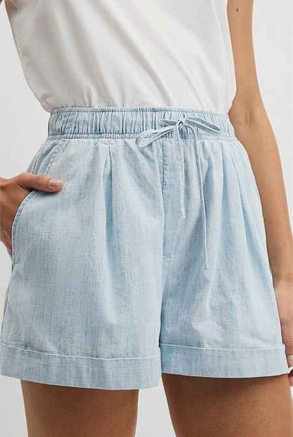Cuff Chambray Short