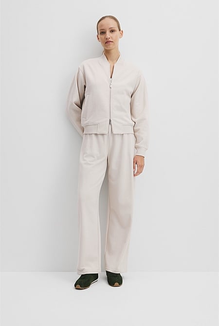 Australian Good Earth Cotton Zip Bomber Sweat