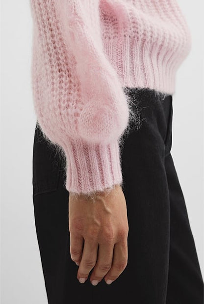 Lofty Merino Wool Funnel Neck Knit