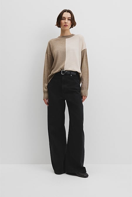 Colour Block Merino Knit