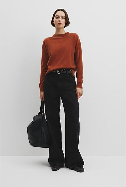 Tipped Crew Neck Knit