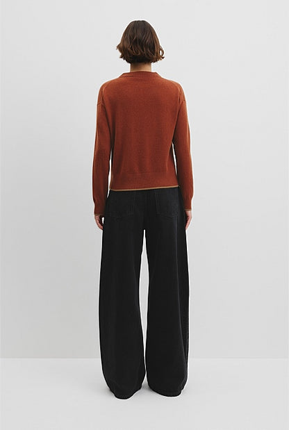 Tipped Crew Neck Knit