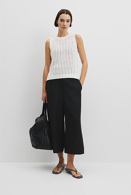 Australian Good Earth Cotton Pointelle Knit Tank