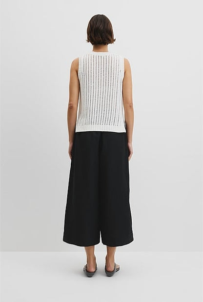 Australian Good Earth Cotton Pointelle Knit Tank