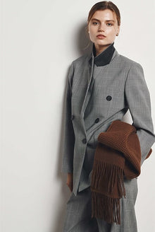 Glen Check Double Breasted Blazer