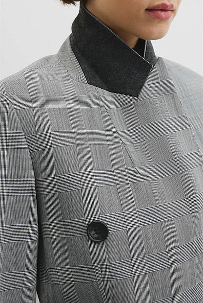 Glen Check Double Breasted Blazer