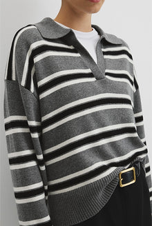 Australian Cotton Blend Stripe Knit Polo