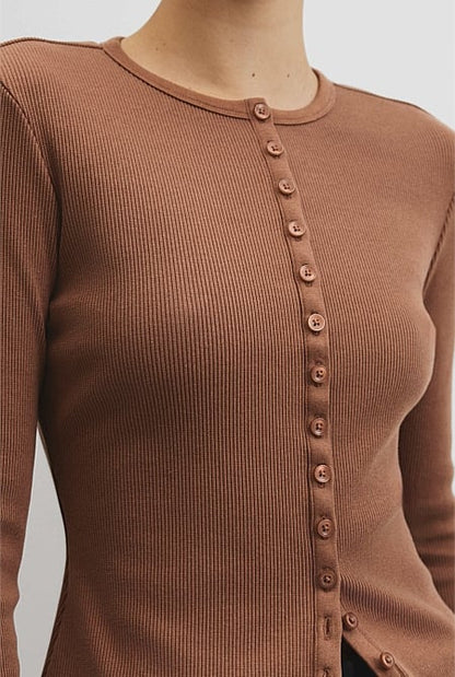 Long Sleeve Button Through Top