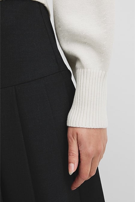 Organically Grown Cotton Blend Crop Crew Neck Knit