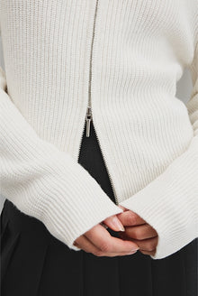 Australian Cotton Wool Blend Zip Through Knit Cardigan
