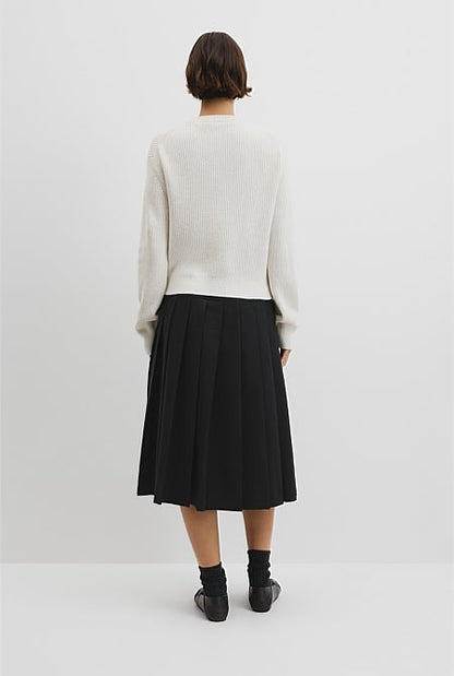 Australian Cotton Wool Blend Zip Through Knit Cardigan