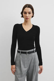 Wool Silk V-Neck Neck