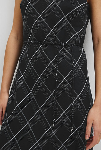Organically Grown Linen Check Maxi Dress