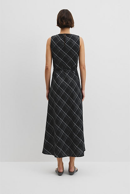 Organically Grown Linen Check Maxi Dress