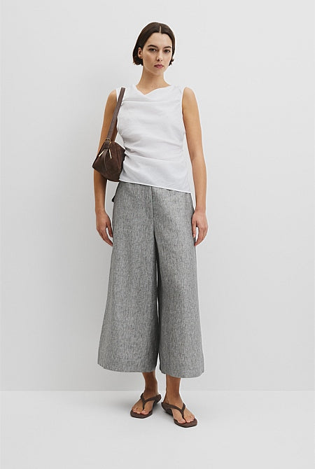 Ruched Linen Tank