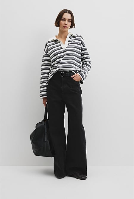 Australian Grown Cotton Stripe Texture Rugby Sweat