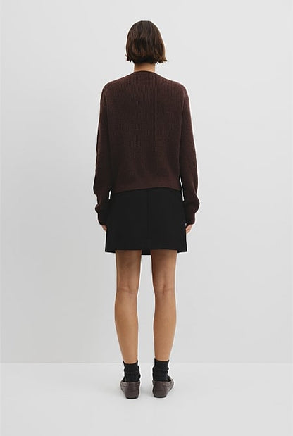 Australian Cotton Wool Blend Zip Through Knit Cardigan
