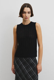Australian Good Earth Cotton Pointelle Knit Tank