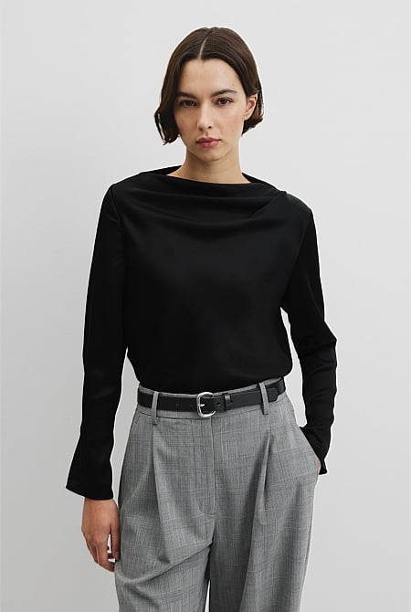 Draped Long Sleeve Shirt