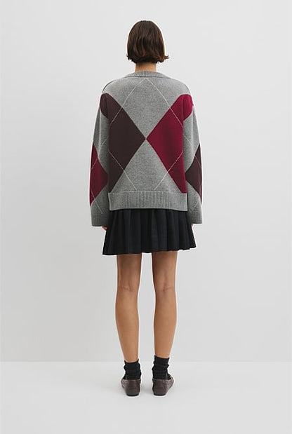 Extrafine Merino Argyle Knit